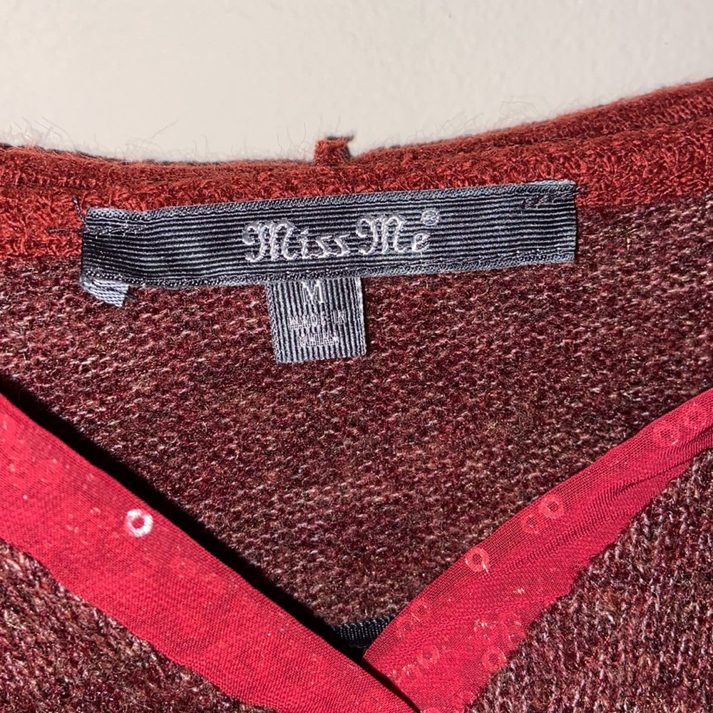 Miss Me Burgundy Hooded Sweatshirt - Picture 4 of 5